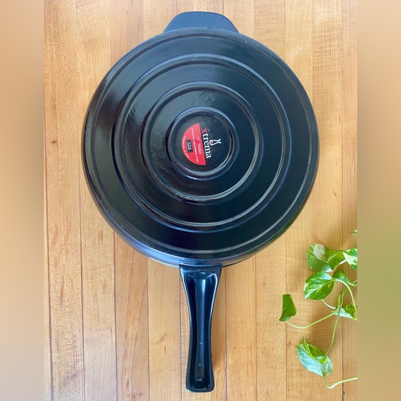 RARE Xtrema Ceramic 12" Skillet Baking Pan w/ Lid, Long Handle & Pot holder - Picture 5 of 12